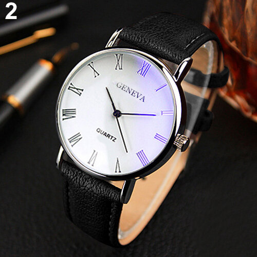 2020 moda masculino relógio numerais romanos blu-ray falso pulseira de couro quartzo analógico de negócios relógios de pulso masculinos negócios casuais