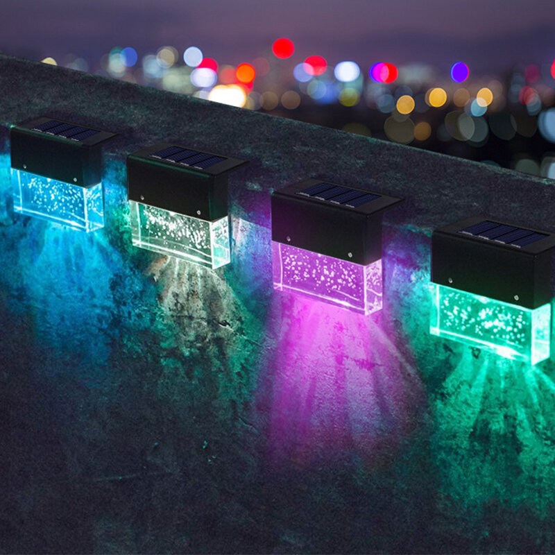 4Pcs 야외 방수 태양 계단 빛 장식 LED 갑판 램프 정원 경로 Nightlight