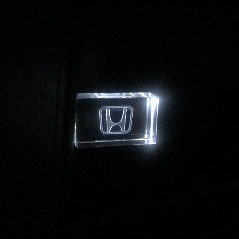 Unidad flash USB de cristal + metal para coche, memoria externa con logotipo de Honda, 4GB, 8GB, 16GB, 32GB, 64GB, USB 2,0