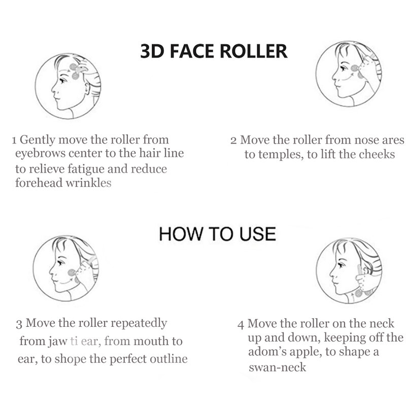 Alwafore 3D Roller Massager Y-vorm 360 Draaien Dunne Gezicht Lichaam Vormgeven Ontspanning Rimpel Remover Facial Massager Tool
