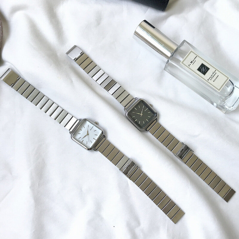 เงินที่เรียบง่ายนาฬิกา Ulzzang ยี่ห้อประณีตสแตนเลสสุภาพสตรีนาฬิกาข้อมือแฟชั่น Minimalist หญิงควอตซ์...