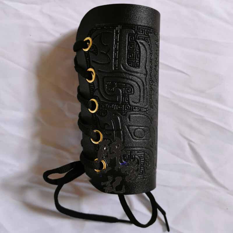Brazalete de Hanfu antiguo para hombres y mujeres, accesorio de Cosplay, brazalete de Hanfu con manga de dibujo, protector de brazo, color negro