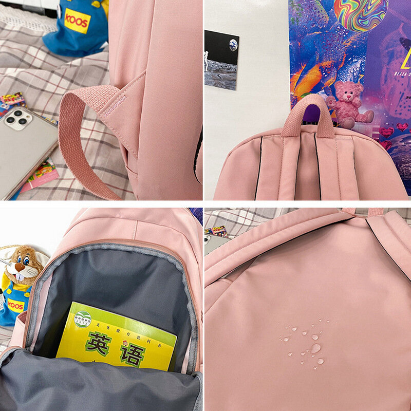 Moda torby szkolne nastolatek plecak dla dziewcząt kobiet Nylon niebieski tornister dla dziewczyny Bagpack 2021 nowy