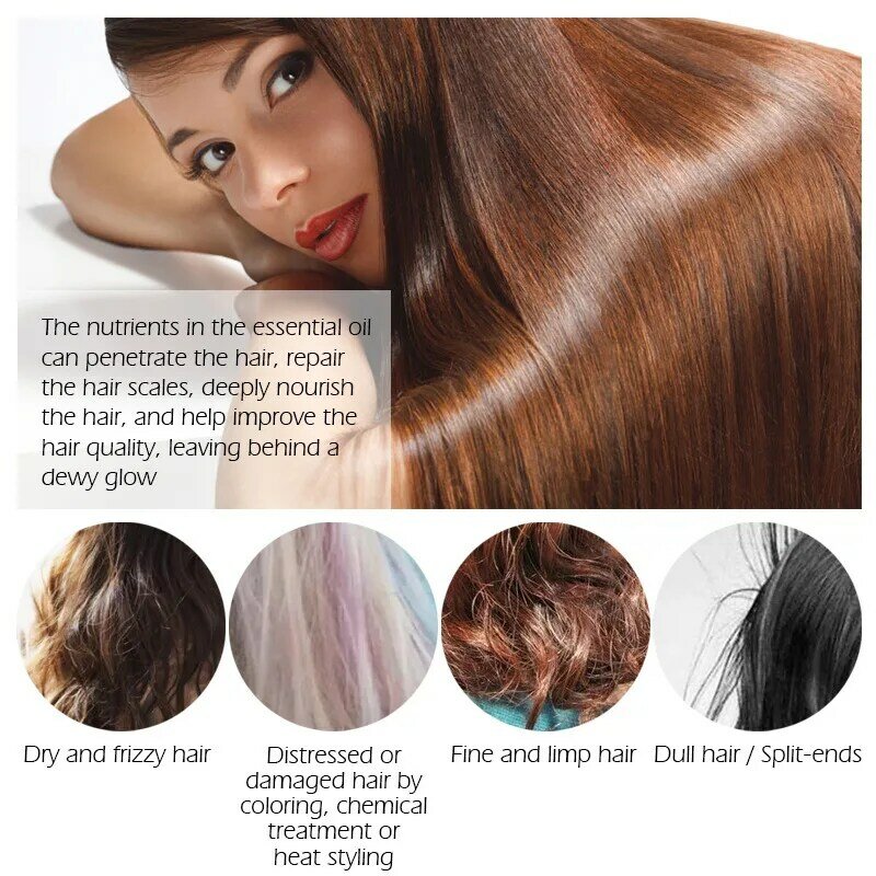 Aceite Esencial Marroquí para el crecimiento del cabello para hombre y mujer, producto para la pérdida de cabello, mejora las raíces del cabello, Reduce la sequedad del cabello, tenedores