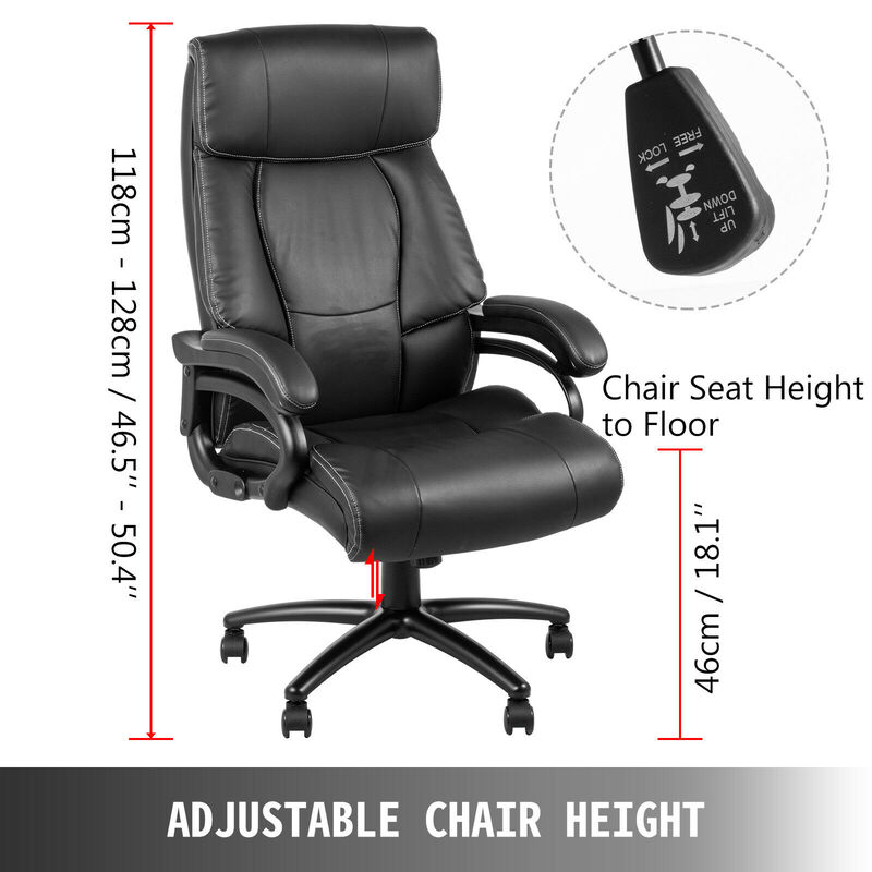 Vevor cadeira executiva alta volta cadeira de escritório giratória ajustável cadeira de escritório executivo com encosto de cabeça reclinável cadeira do computador