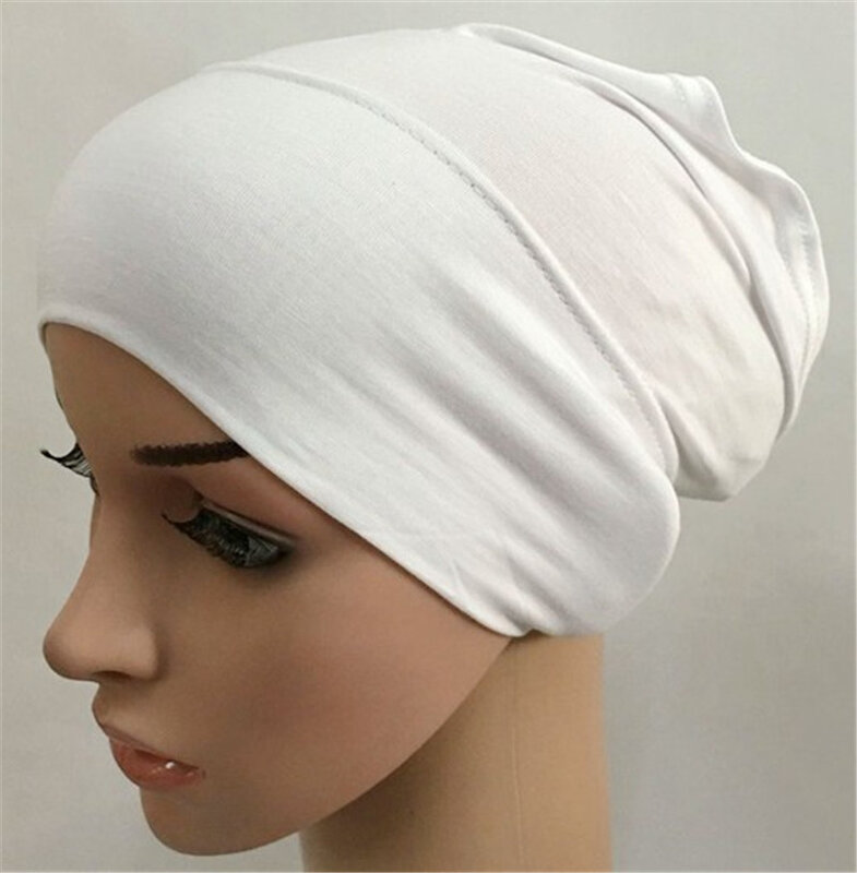 2021 Zachte Modal Inner Hijab Caps Moslim Stretch Tulband Cap Islamitische Underscarf Motorkap Hoed Vrouwelijke Hoofdband Tube Cap Turbante Mujer
