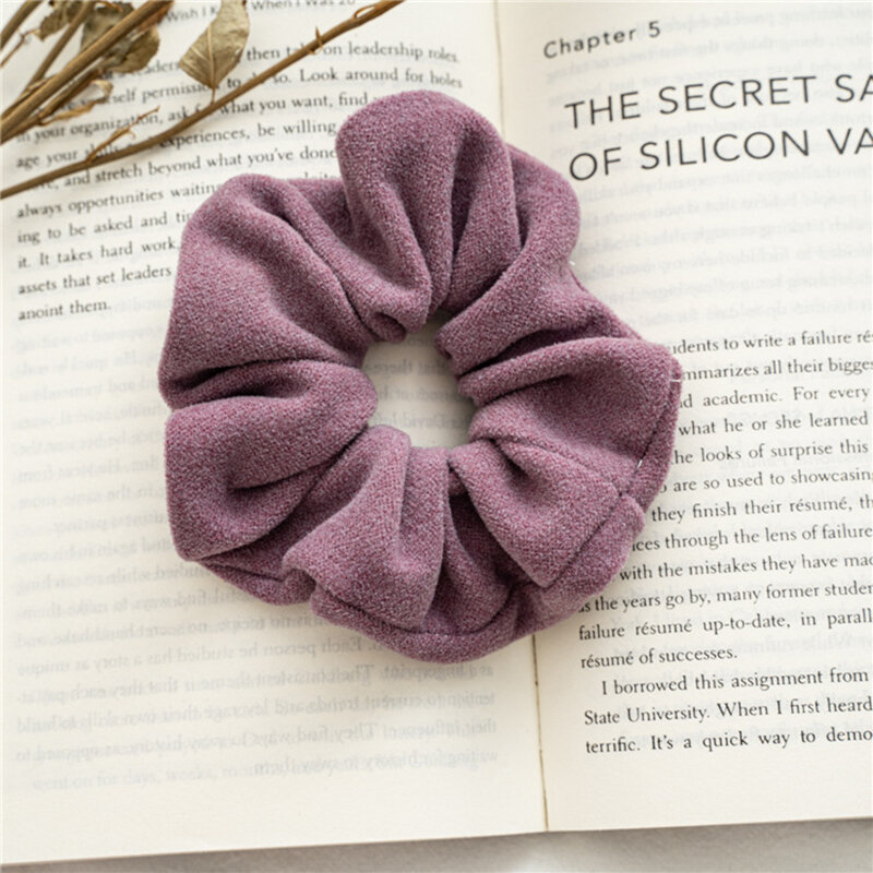 1PC Soft Velvet Scrunchies Ponytail Hair Accessories Women Elastic Hair Rubber Bands Solid Color Woolen Cloth Hair Rope