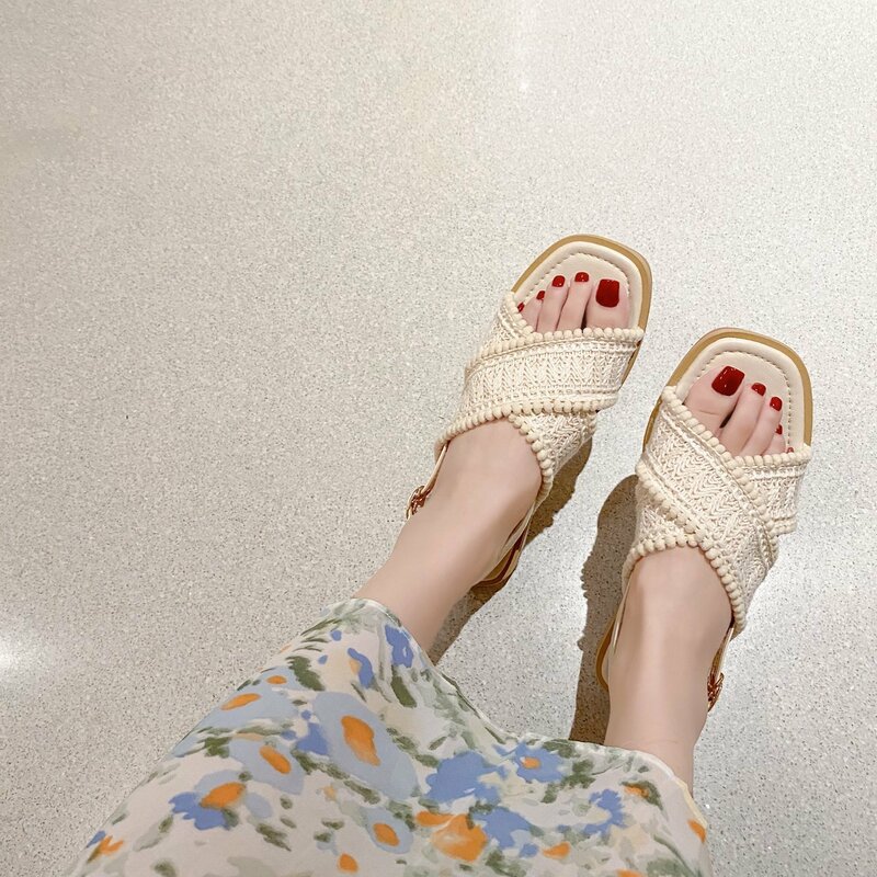 Сандалии женские на плоской подошве, мягкие босоножки с переплетением, повседневная брендовая Дизайнерская обувь, лето 2021