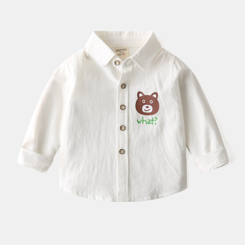 Camisetas de manga larga con cuello vuelto para niños, Tops de algodón con estampado de dibujos animados, para primavera y otoño
