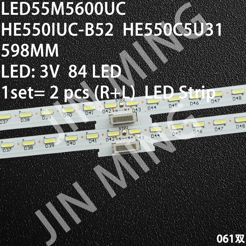 Strip LED untuk Hisense LED55M5600UC HE550IUC-B52 HE550C5U31