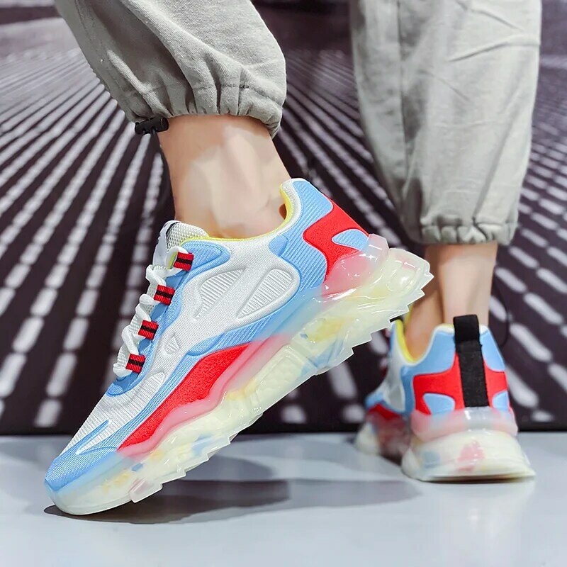 2021ฤดูใบไม้ร่วง Clunky รองเท้าผ้าใบรองเท้า Popcorn Jelly รองเท้ารองเท้าวิ่งรองเท้ายาง EVA กีฬารองเท้า Breathable ต...