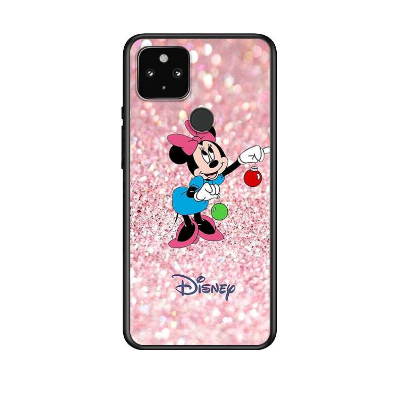 Mickey minnie colorido à prova de choque capa para google pixel 5 4 5a 4a xl 5g preto caso do telefone escudo macio fundas coque capa