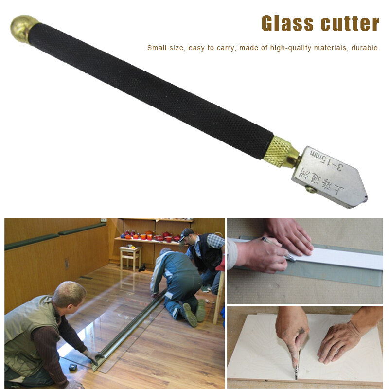 Профессиональный резак для стекла алмазный наконечник противоскользящая металлическая ручка 3-15 мм режущий инструмент xqmg резак для стекла строительные инструменты 2021