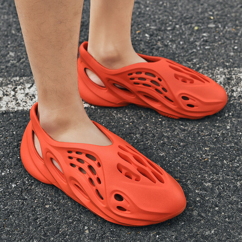 Verão sapatos casuais homens sandálias de malha macia casal praia chinelos de natação sandália espuma corredores conforto flip-flops chinelo
