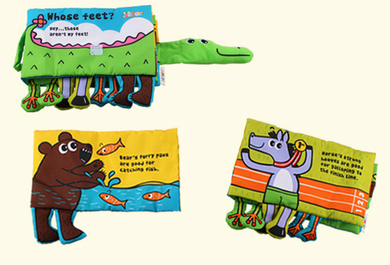 Libro de tela de actividades infantiles para bebé, juguete educativo de felpa suave con dibujos de animales, para desarrollar la inteligencia, KF030
