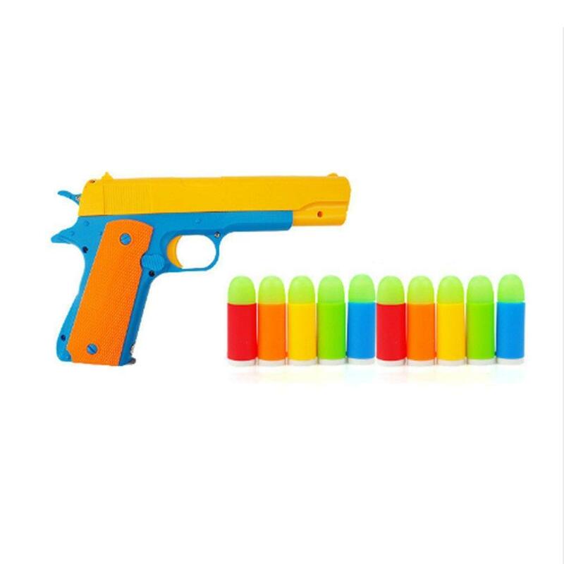 10 sztuk/partia kolorowe świecące kule Mini pistolet zabawka na miękkie naboje do pistoletu pistolet LN