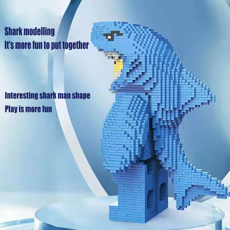 3310PCS City Shark Man MOC modello Building Blocks Sharkman Educational Diamond Micro Bricks giocattoli di natale per regali per bambini