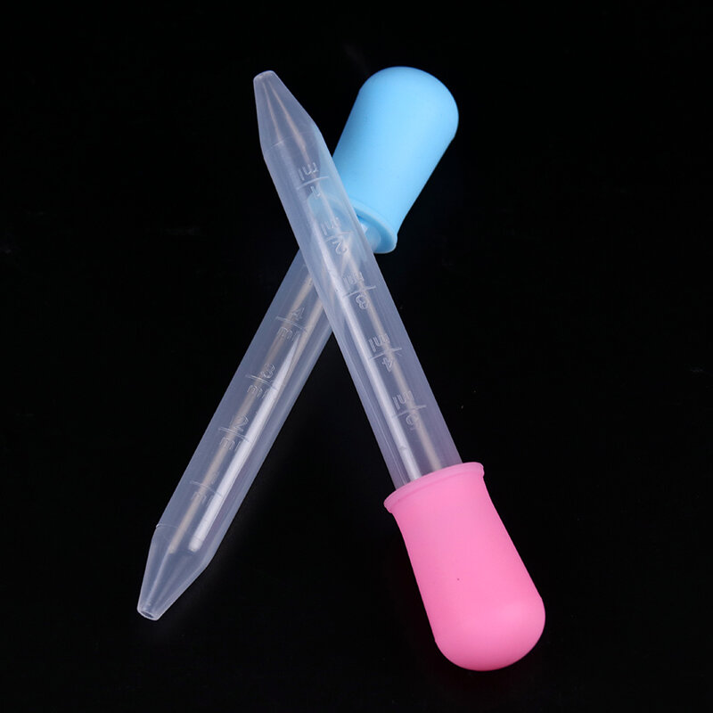 5ML 실리콘 플라스틱 어린이 약 스포이드 스푼 피펫 액체 학교 실험실 드로퍼 용품 1 개