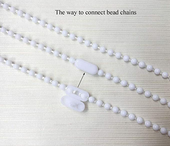 10 Meters (10.94 Yards) with 10 PCS of Connectors for Roller Blind Bead Chain Cord Roman Venetian Honeycomb Vertical Shade Blind