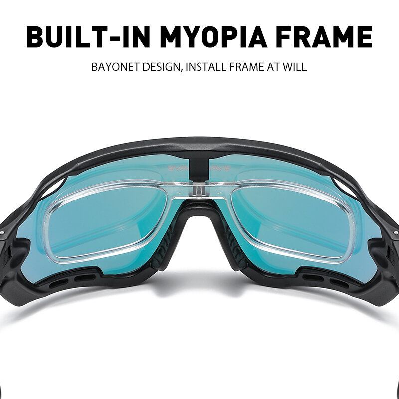 4 렌즈 UV400 사이클링 선글라스 자전거 고글용 편광 사이클링 안경 자전거 안경 사이클 안경 렌즈 스포츠 안경