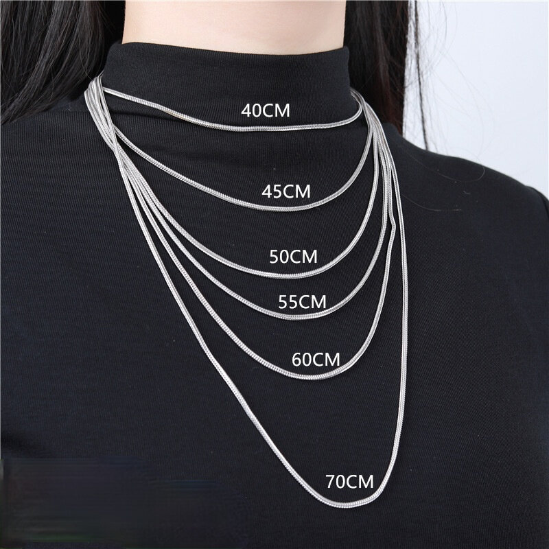 Sodrov Luxury 925 Sterling Silver Chain Necklace Silver Weaving Love Necklace Chain