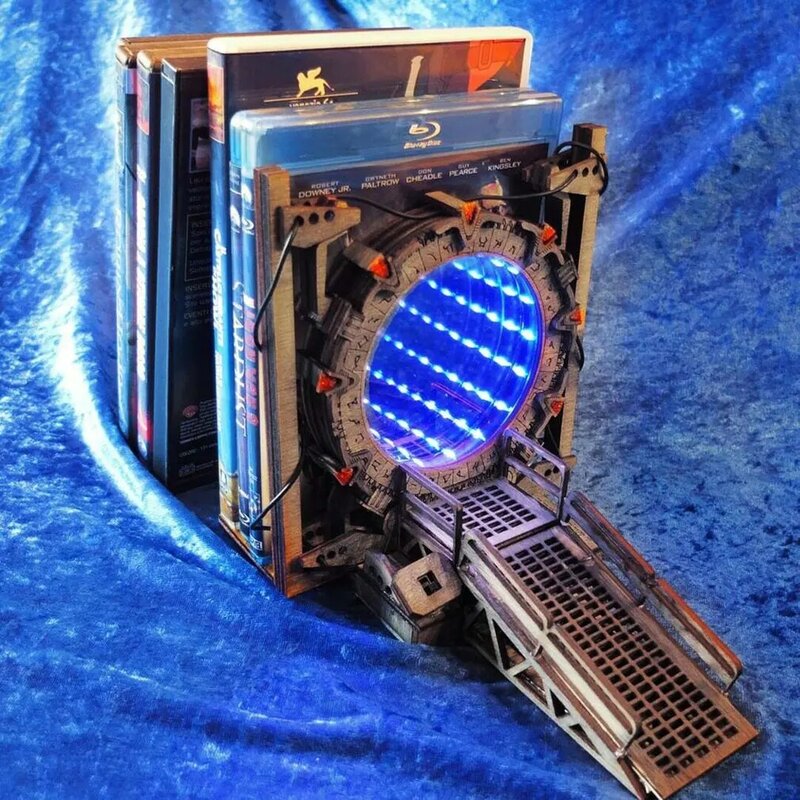 Galaxy Gate Bookend Patung Dekorasi Kerajinan Mengatur Buku Perabot Waktu Terowongan Buku Rak Galaxy Gate Bookends