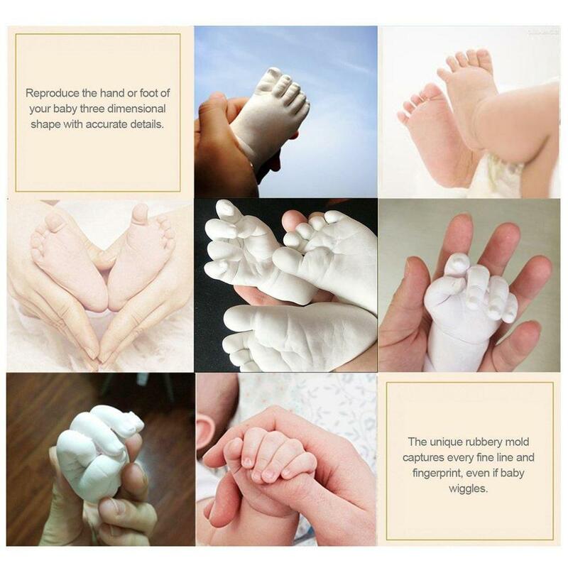 3D Plaster Molding Clone Powder Kids Handprints Footprints Baby Hand Foot Save Modeling Clay Mini Kit DIY Baby Hand Foot Casting