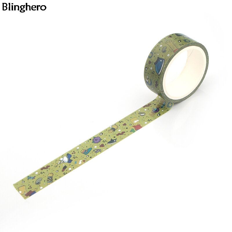 Blinghero การ์ตูน 15mm X 5 M ตกแต่ง Washi เทปตลกกาวเทป DIY Masking เทป Scrapbooking สติกเกอร์ Cool Decals BH0050