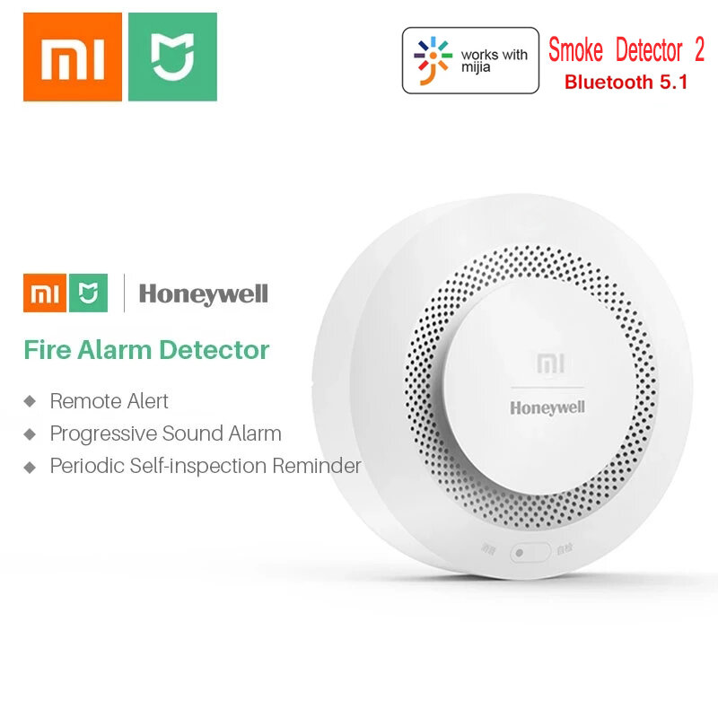 Détecteur de fumée Xiaomi capteur Honeywell alarme incendie alarme sonore et visuelle travail avec passerelle 2 télécommande APP maison intelligente