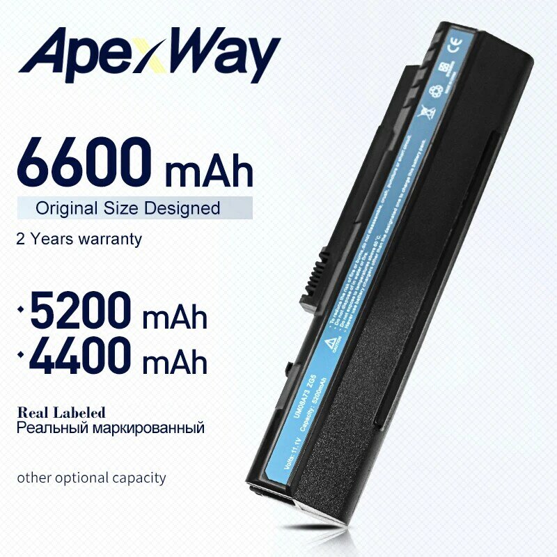 Аккумулятор Apexway UM08A31 для ноутбука Acer Aspire One A110 A150 D150 D210 D250 ZG5 UM08A32 UM08A51 UM08A52 UM08A71 UM08A72 UM08A73