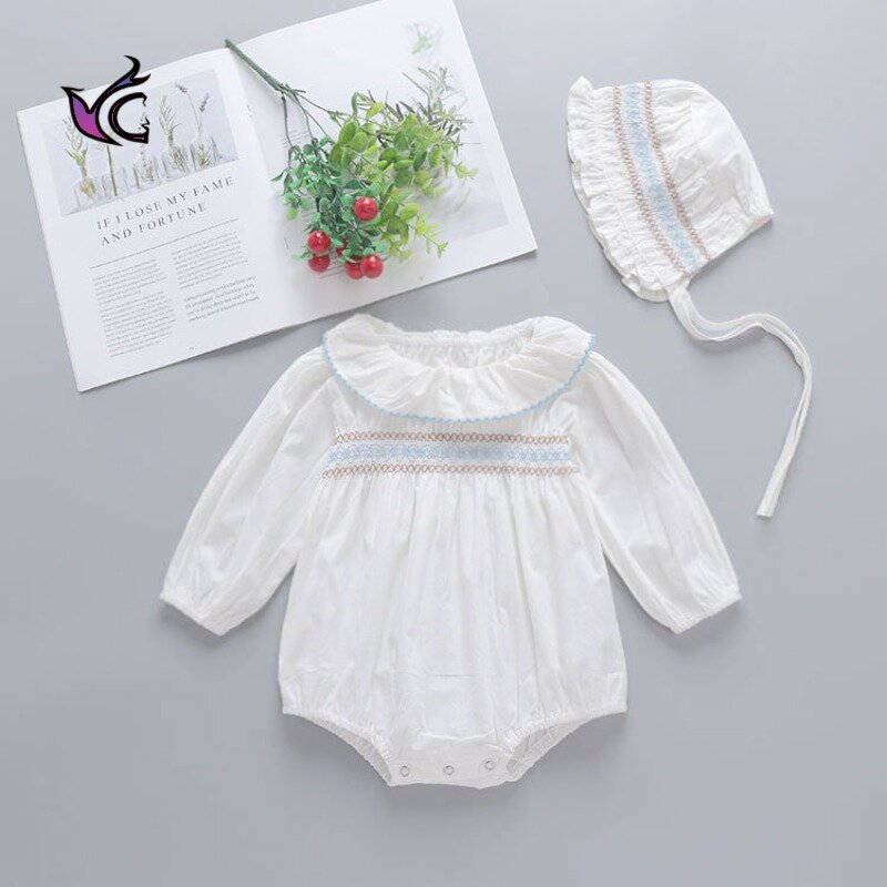 Traje triangular de escalada para crianças, roupa infantil de primavera com folha de lótus no colarinho de 0-3 anos