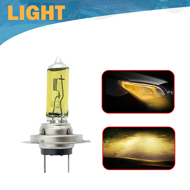 Eliteson-bombillas halógenas para faros delanteros de coche, lámparas antiniebla de 12V, 55W, súper blancas, amarillas, H1, H3, H7, 1 unidad