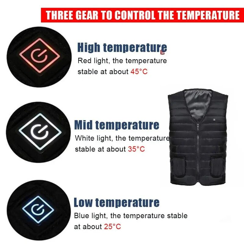 Nuovi uomini donne gilet riscaldato riscaldamento intelligente cappotto in cotone giacca riscaldante elettrica a infrarossi USB abbigliamento termico invernale all'aperto