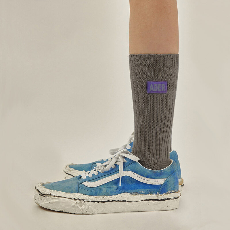 Meias de algodão designer harajuku carta impressão bordado ader meias respirável esportes rua tendência moda feminina tubo meias