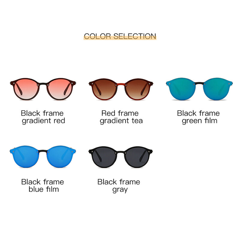 Fashion Vintage Round Sunglasses Women Men Brand Designer Sports Fishing Sun Glasses Mirror Eyeglasses Oculos De Sol UV400 Black