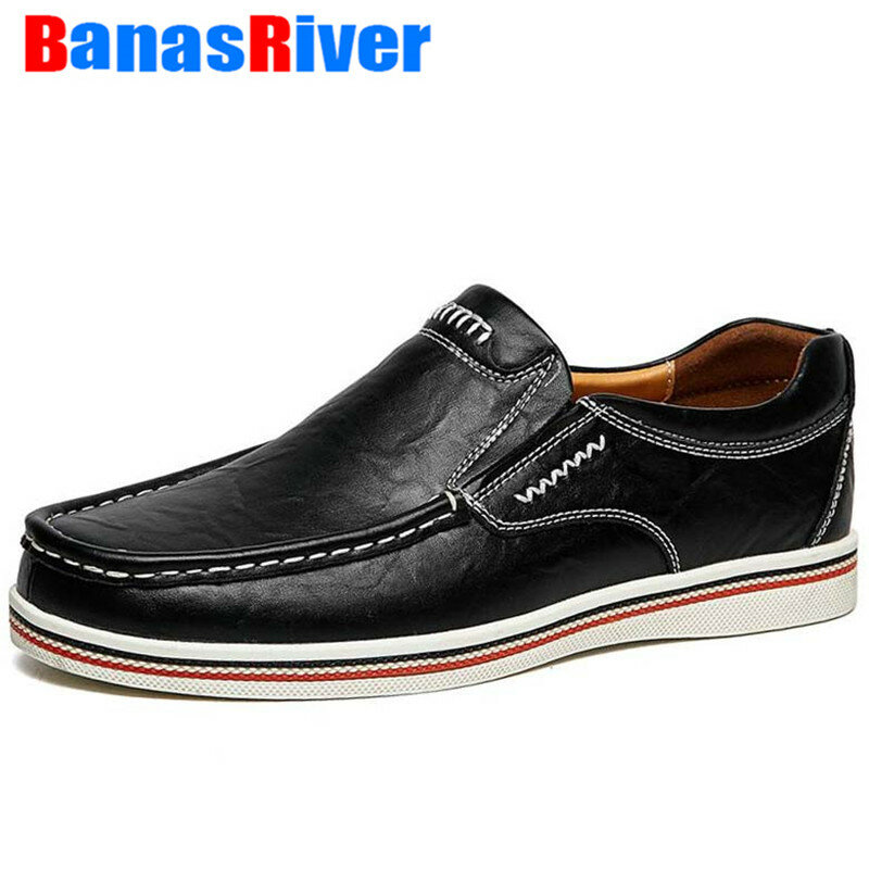 Sneakers  Men Shoes Leather Comfortable Men Casual Footwear Chaussures Flats For Men Slip On Lazy Zapatos De Hombre Size 38-47
