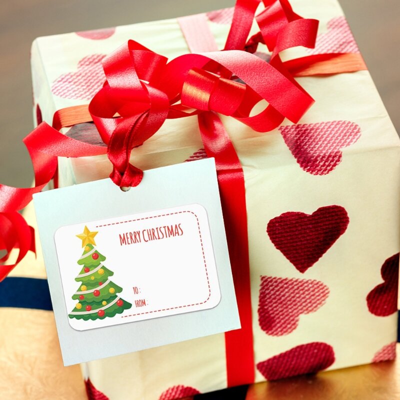 1 rotolo (250 pezzi) 6 disegni adesivi regalo di natale nome tag etichette sigillo presente decalcomanie natalizie confezione regalo adesivi natalizi