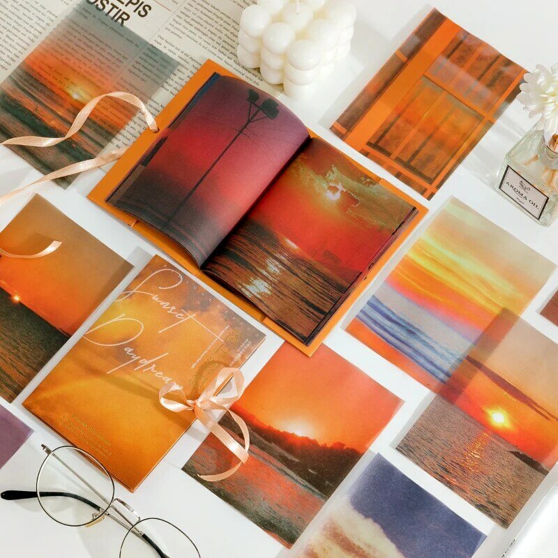 30sheets Sulfuric Acid Paper Notebook Aesthetic INS Landscapes Bullet Journaling Accessories DIY Background Deco Material Paper