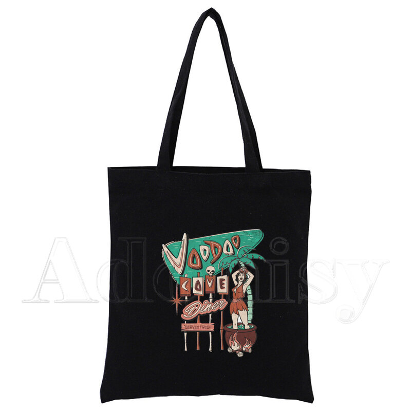 Demon straszny Grim Evil Series płótno czarna torba na zakupy typu Tote wielokrotnego użytku torba na ramię torba na książki torebka na prezent
