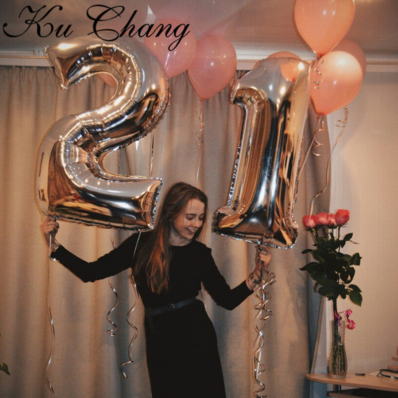 16/30/40 Inch 1PC Number Balloons Foil Balloons Gold Silver Rose Gold Baby Shower Decorations Wedding Birthday Party Decorations