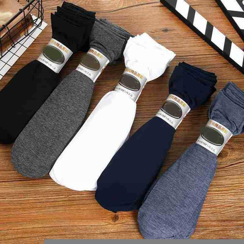 Stockings Men's Socks Spring And Summer In The Tube Products Mercerized Simple Color Cotton Section Thin Pure In Socks Men Short
