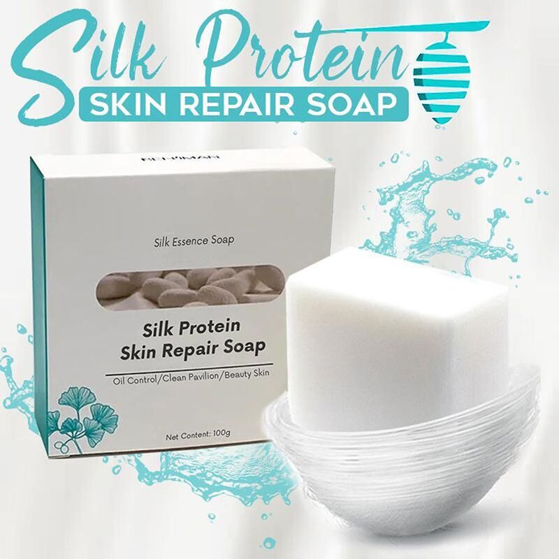 Moisturizing Repair Net Acne Super Long Brushed Cleansing Soap Silk Protein Skin Repair Soap Essence Soap Oil Control