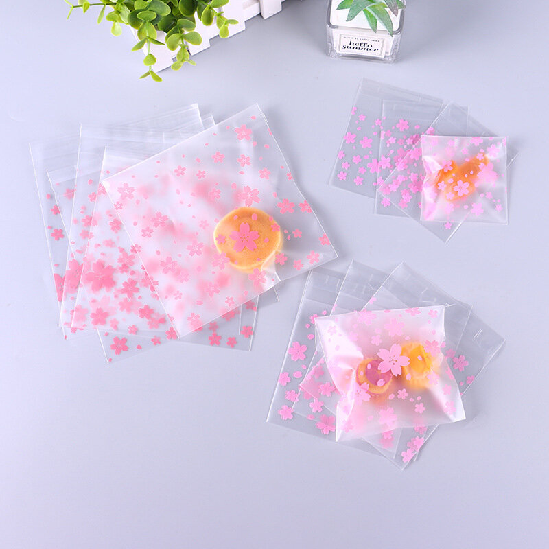 100pcs Plastic Transparent Candy Bag Ziplock Fresh-keeping Food Packaging Bags DIY Gift Storage Bag for Wedding Birthday Party