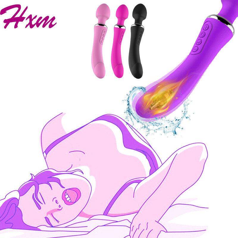Vibrator Pemanas Av Wand Pemijat Vibrator Tahan Air Dildo Lembut Vibrator G Spot Klitoris Stimulator Mainan Seks Dewasa untuk Wanita