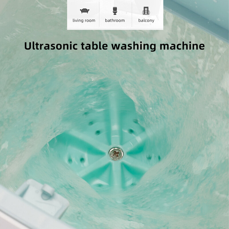 Low Noise Portable USB Clothes Washer Mini Desktop Turbine Ultrasonic Washing Bucket Rotary For Home Travel Cleaning Tool