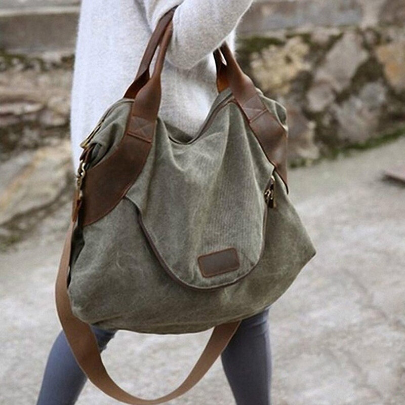 2021 marka duża kieszeń Casual Tote torebki damskie torebki na ramię płótno pojemność torby dla kobiet Messenger torby kobiet torba