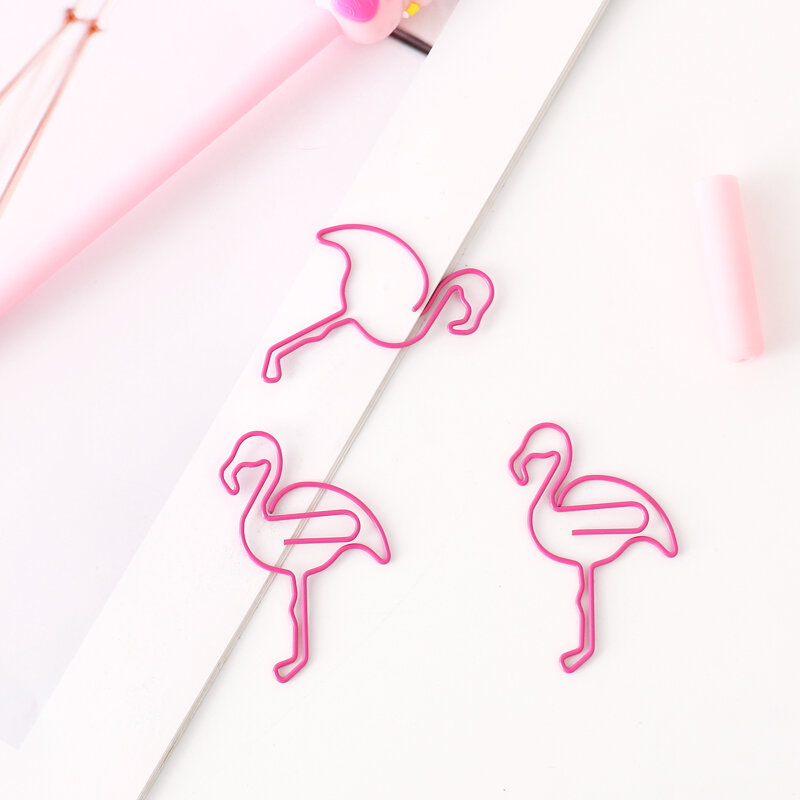 Jepit Kertas Flamingo Merah Muda Alat Tulis Kantor Pin Pembatas Buku Dekorasi Klip Kertas Imut Mawar Dekoratif Perlengkapan Kantor Alat Tulis