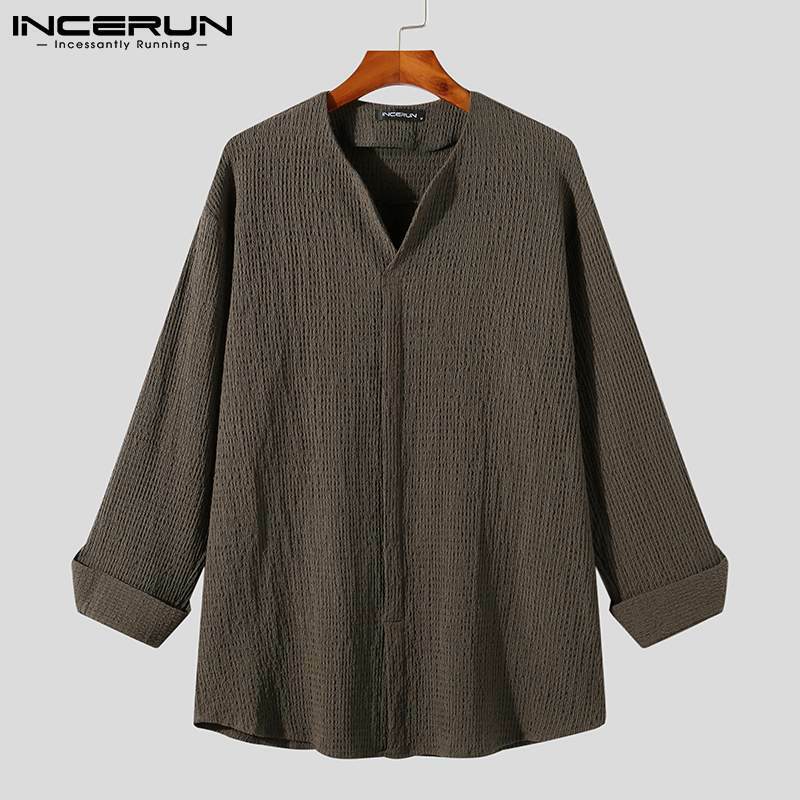 Fashion Casual  Style New Men's Blouse Long Sleeve Shirts Loose Comeforable Tops 2021 Male Fashion Leisure Simple Shirt S-5XL