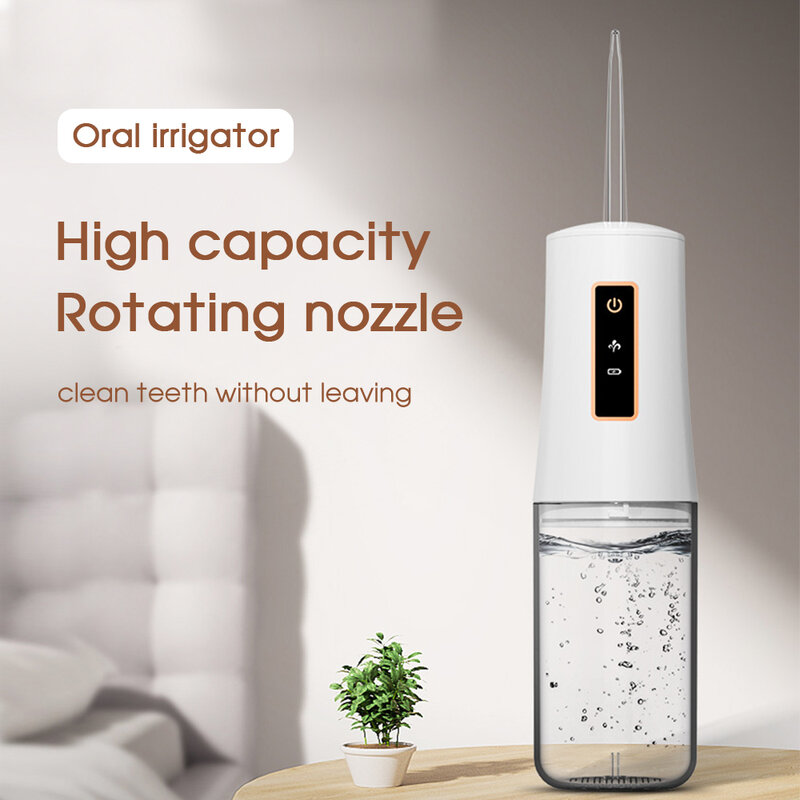 [Boi] White Removable 200ml USB Fast Charge Smart Electric Oral Irrigator Syringe Water Flosser Portable Dental Teeth Cleaner