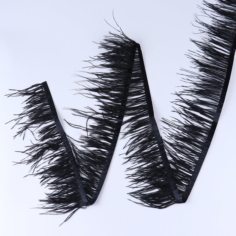 1 метр пушистые страусиные перья, обрезная лента 8-10 см